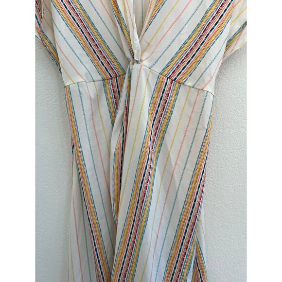 American & Beyond Striped Midi Dress Womens XL Boho Beach Fairy Whimsy Resort - Picture 9 of 16